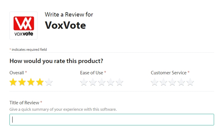Review Form VoxVote on Capterra
